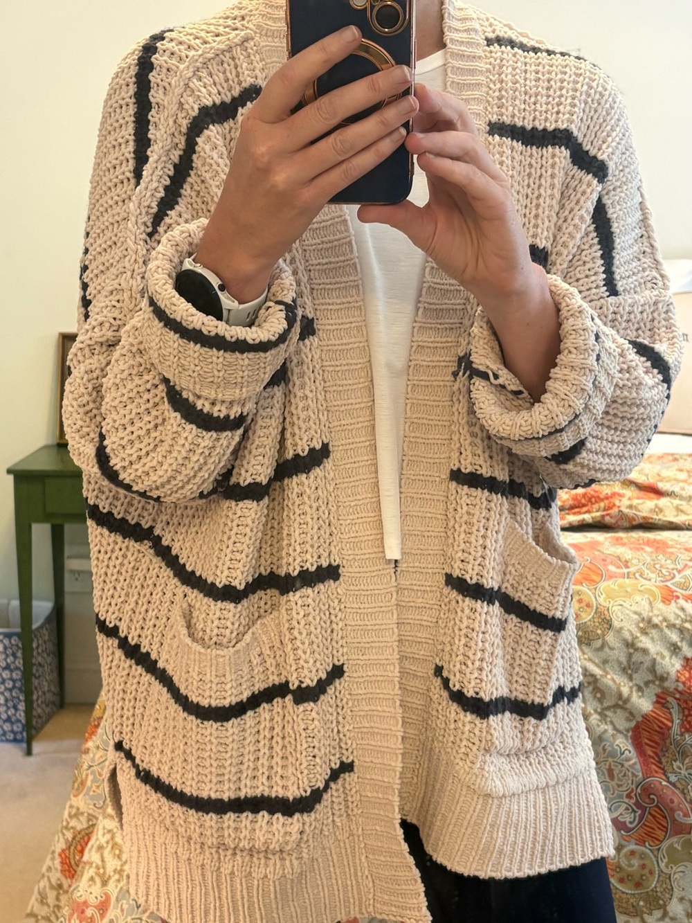 MIRACLE BROWN OPEN FRONT CARDIGAN- S/M